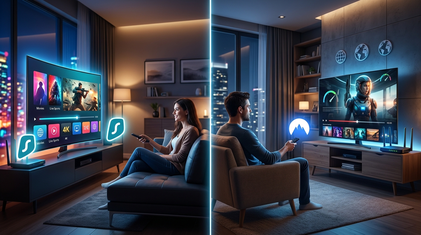 Surfshark vs NordVPN for Streaming 2026 - hero image