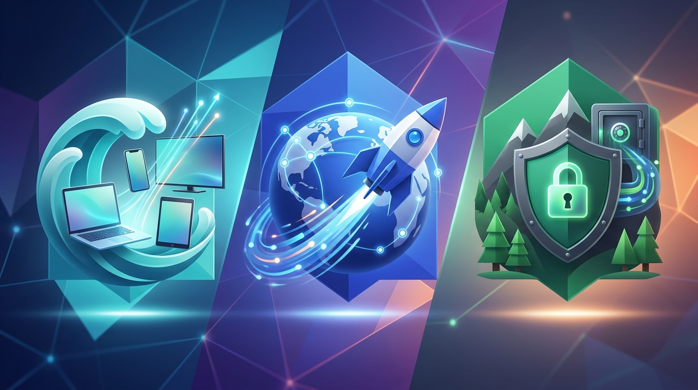 Surfshark vs NordVPN vs ProtonVPN 2026: I Tested All 3 [Honest Verdict], hero image