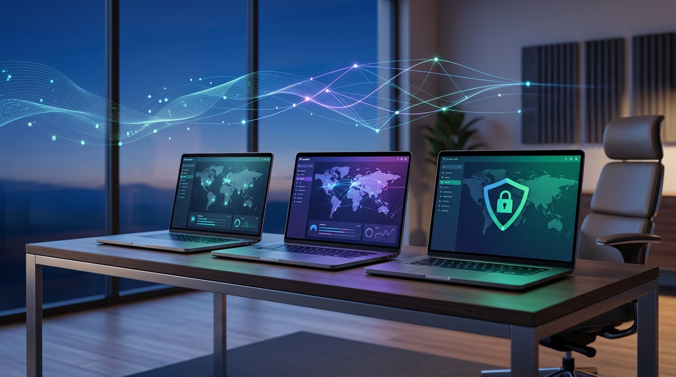 Surfshark vs NordVPN vs ProtonVPN comparison chart showing speed and privacy features