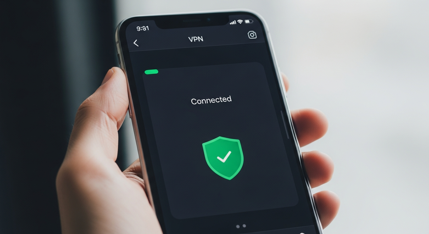 NordVPN connected on iPhone iOS mobile app