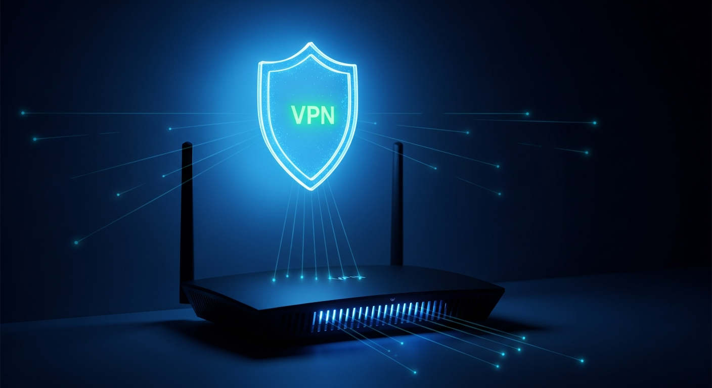 Router with VPN shield protection network security
